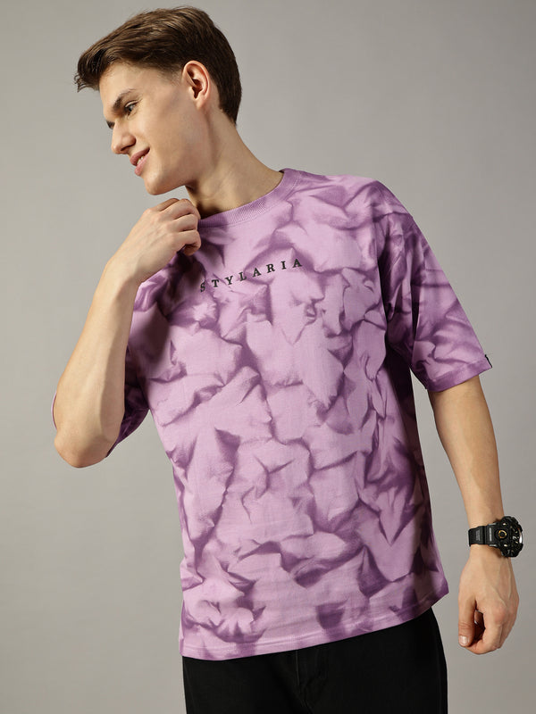 Lavender Oversized Texture Crushed T-Shirt