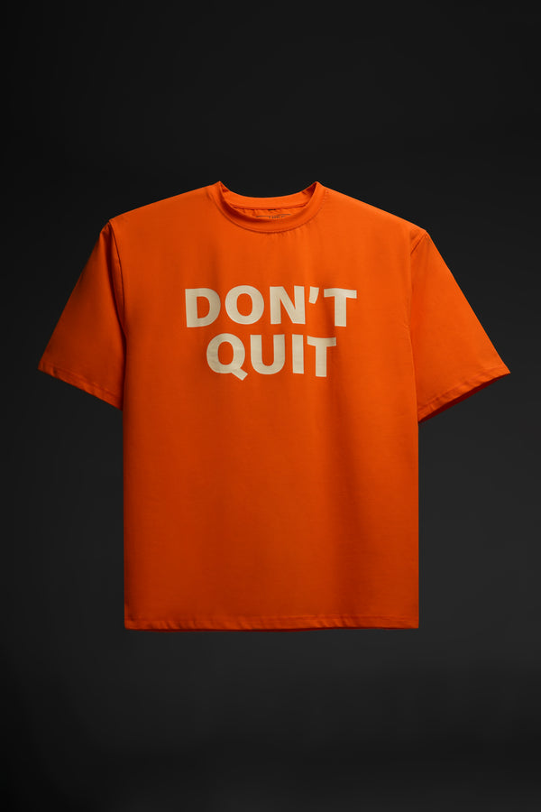 Don'T Quit Orange Oversized Graphic Print
