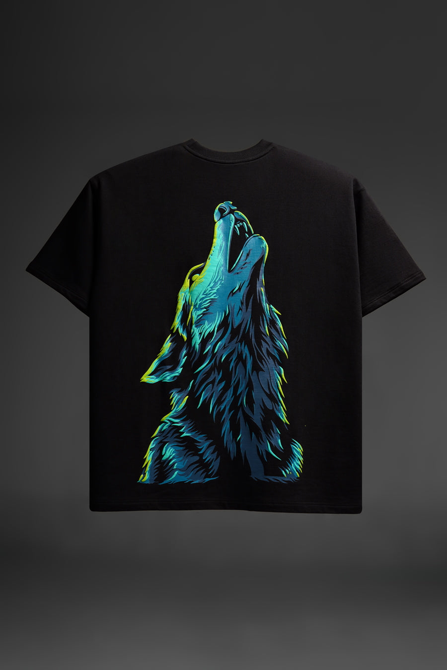 Black Oversized Jungle Print T-Shirt