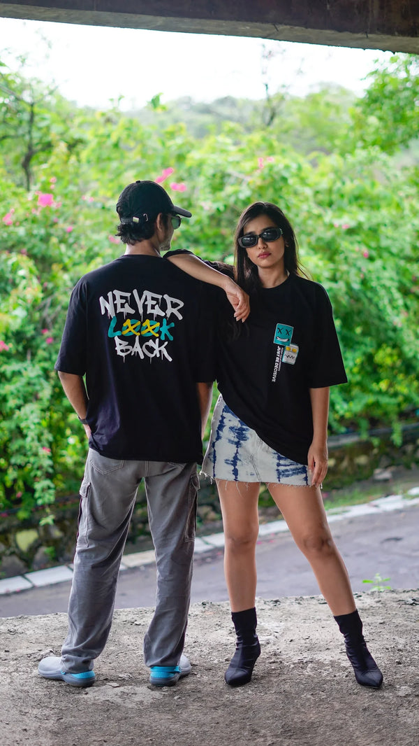 Black Oversized Graphic Print T-Shirt