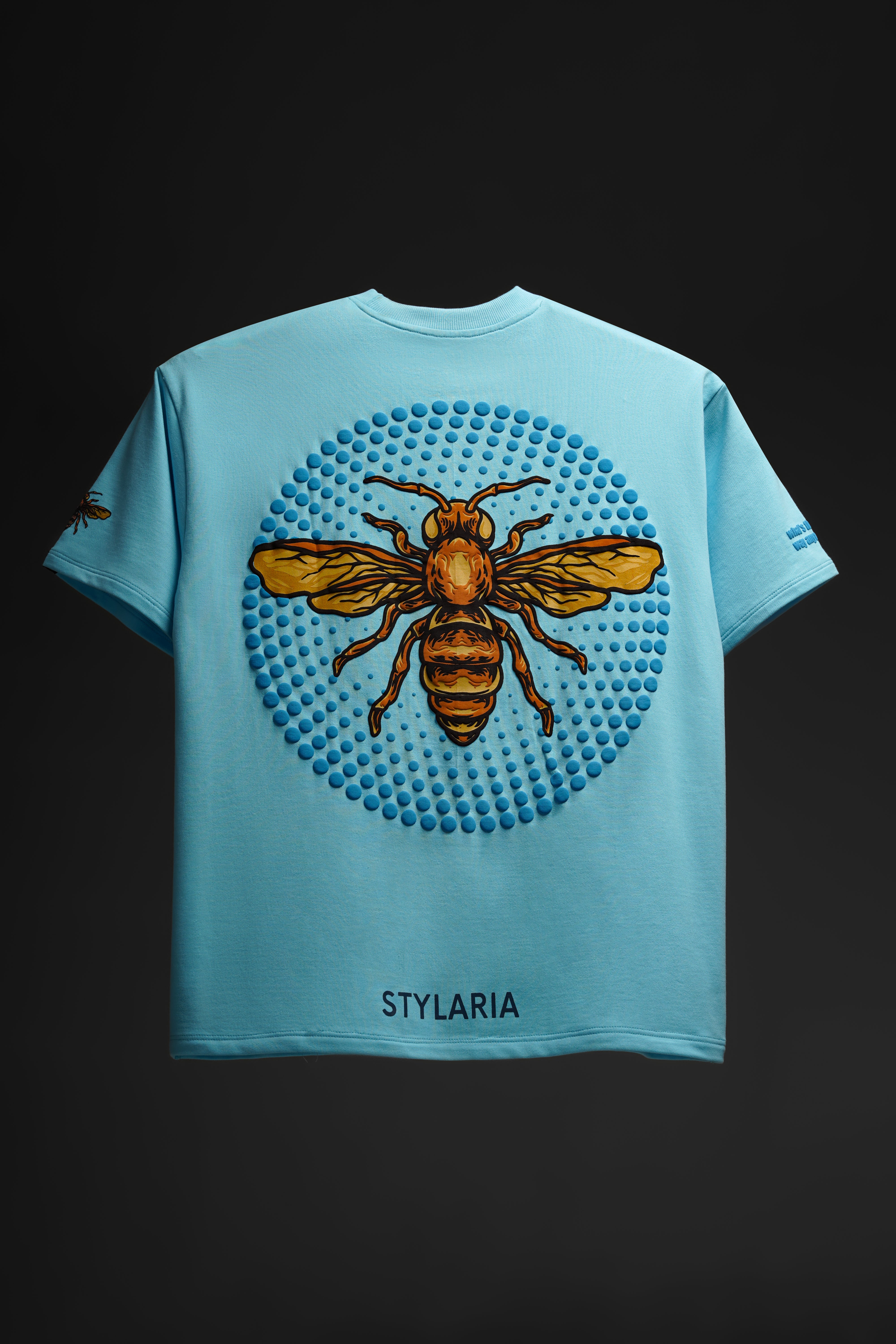 Honey Bee Light Blue Oversized Print Graphic